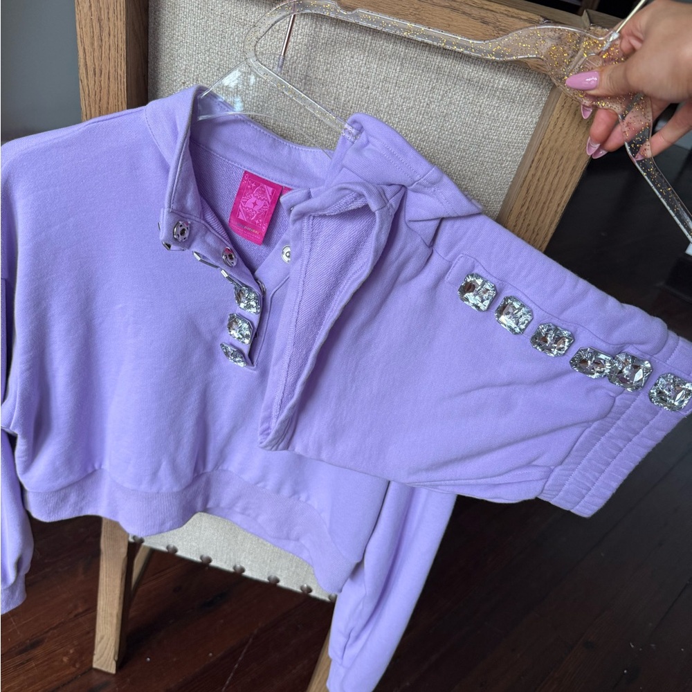 QUEEN OF SPARKLES Lavender Sweatshirt & Short set